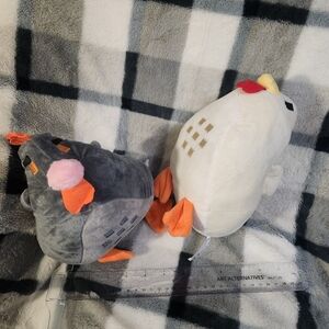 Plush Bird Toy - White and Gray